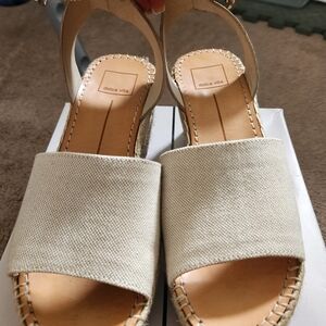 Dolce Vita Cream Espadrille Shoes with Woven Strap